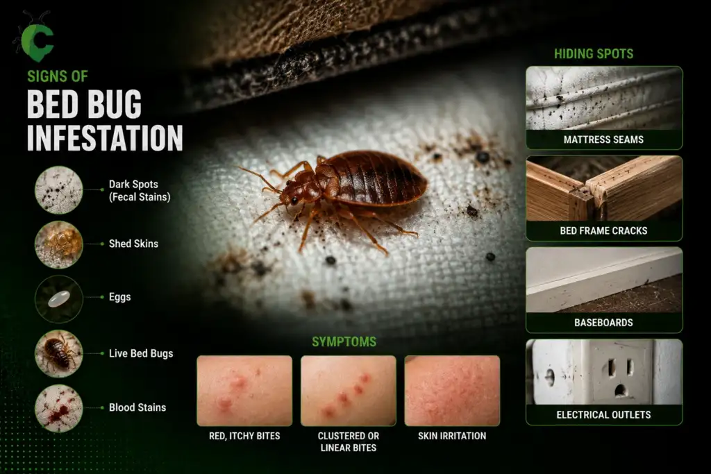 Bed Bug Signs Early Symptoms, Hiding Spots & Confirmation