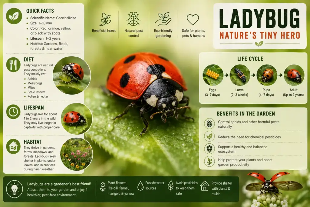 Ladybug Facts Diet, Lifespan, Habitat & Garden Benefits