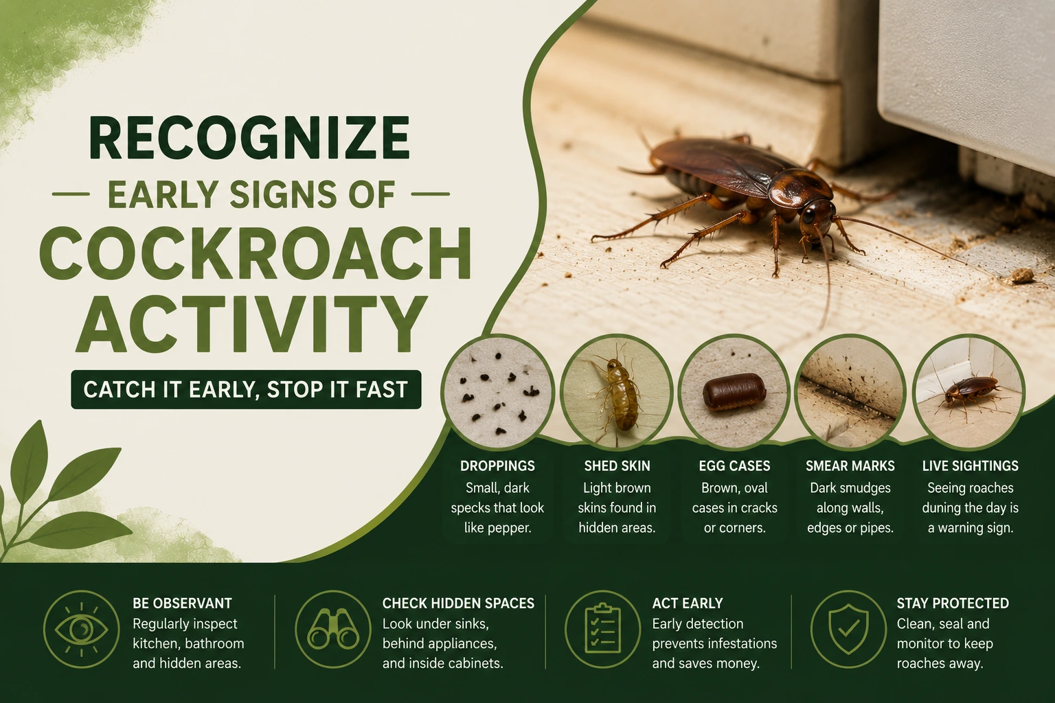 Recognize Early Signs of Cockroach Activity