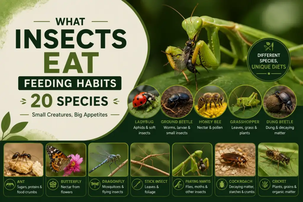 What Do Insects Eat Feeding Habits of 20 Common Species