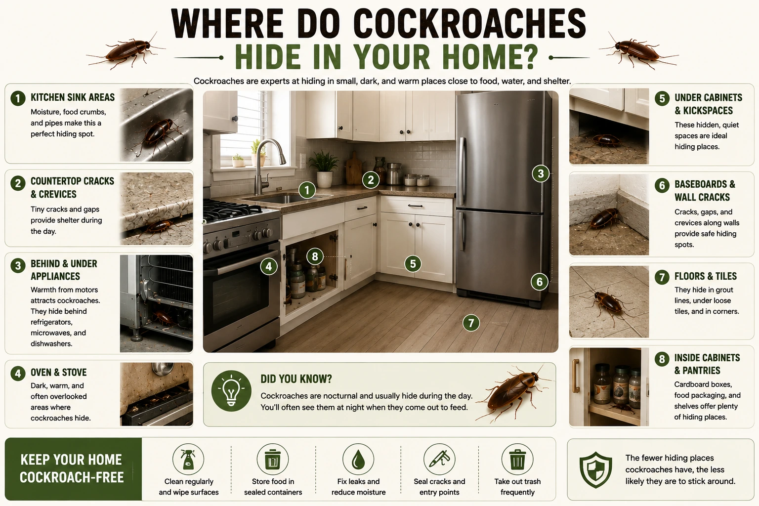 Where Do Cockroaches Hide in Your Home